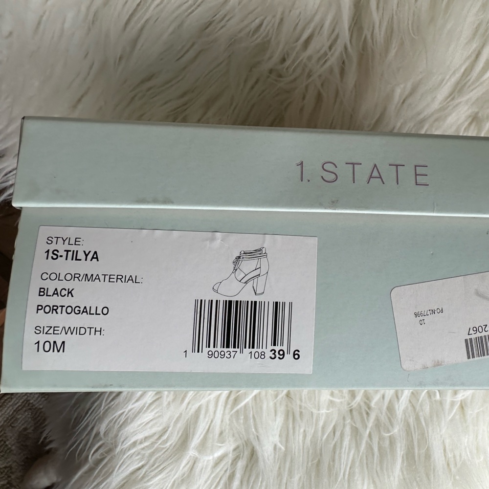 1. State Black Tilya Suede Block Heel Sandals With Tie Strap - Picture 7 of 9